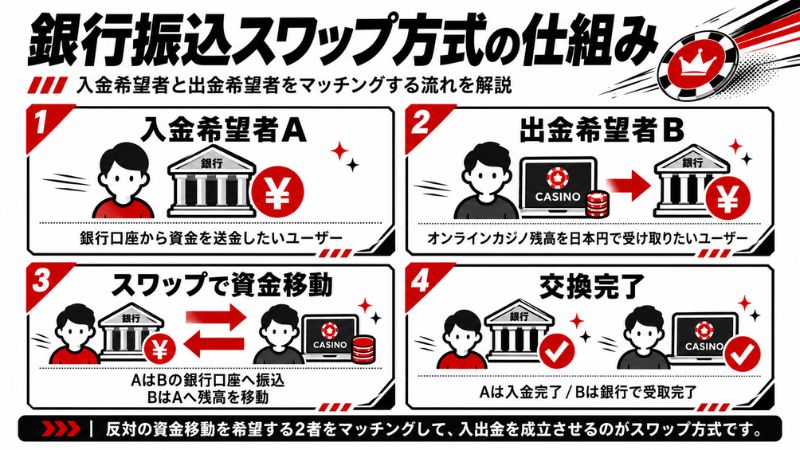 オンラインカジノ　銀行振込スワップ方式